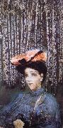 Mikhail Vrubel The portrait of Isabella in front of birch Spain oil painting artist